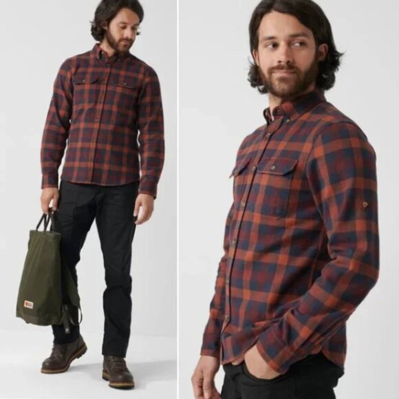 SOLD NWT Fjallraven Skog Heritage Plaid Flannel Button Up Shirt Size XL - Picture 1 of 12